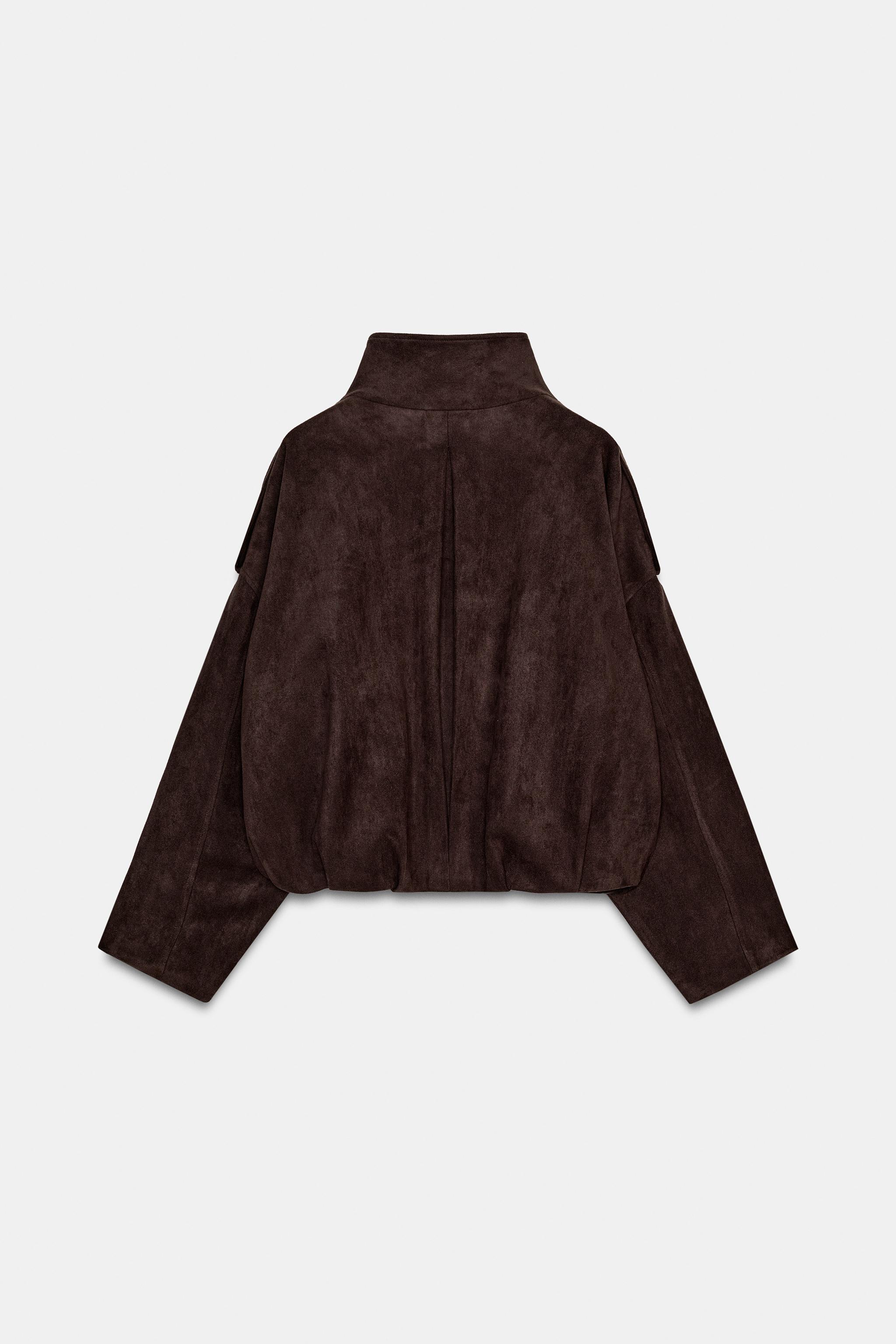 VESTE EFFET DAIM AVEC PATTES